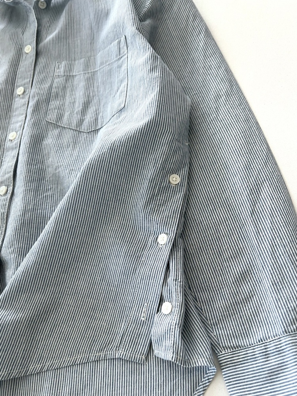 Madewell Side-button Ex-boyfriend Shirt in Blue Stripe Size Small - Picture 2 of 8